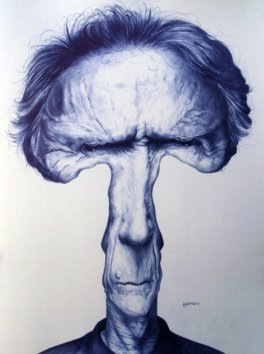 FABRÍCIO RODRIGUES GARCILA “MANOHEAD” | “Clint Eastwood”, 2011 (caneta bic sobre papel)