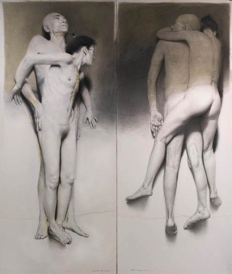 GOLUCHO, "Último eco" | lápis e aguada (160 X 190 cm)