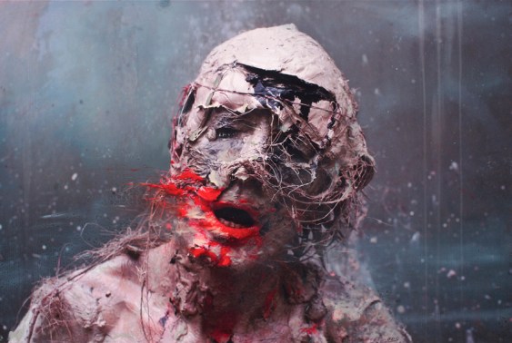 OLIVIER DE SAGAZAN, óleo sobre tela (baseado em fotografia de performance do artista)